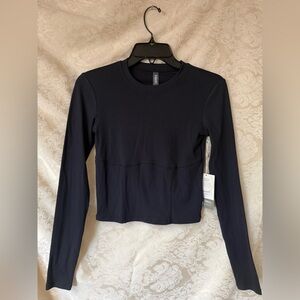 NWT Vuori L/S Pose Corset Top in Black